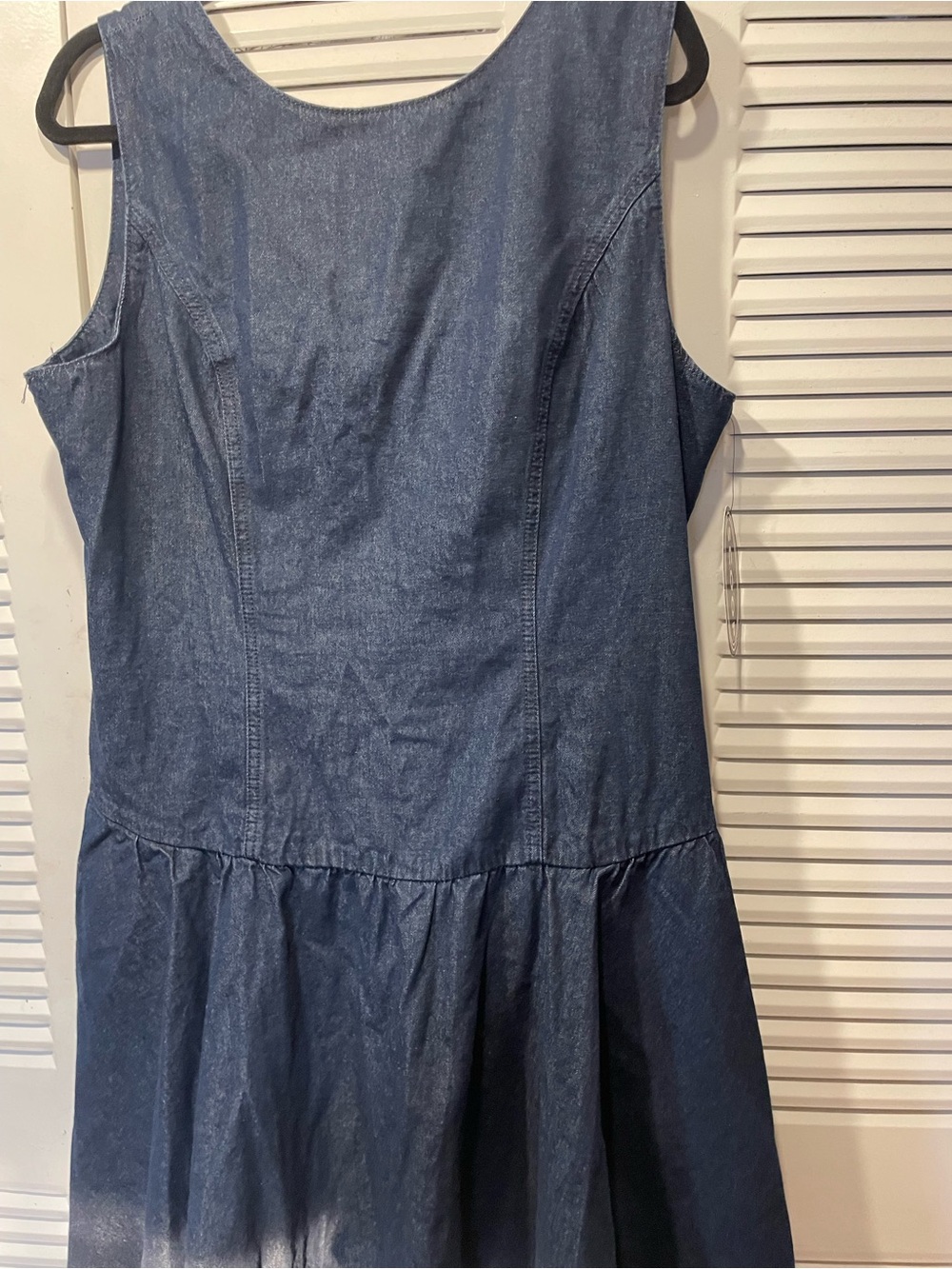Scoop Women’s Dark Blue Denim Sleeveless Drop Waist Dress